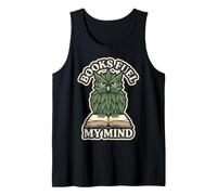 Books Fuel My Mind Owl Green Leaves Graphic Tank Top