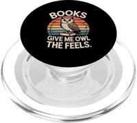 Books Give Me Owl The Feels Retro Owl Books PopSockets PopGrip for MagSafe