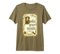 Books Grow Minds Illuminated Manuscript Book Lover Design Premium T-Shirt