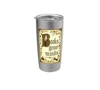 Books Grow Minds Illuminated Manuscript Book Lover Design Stainless Steel Insulated Tumbler