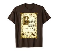 Books Grow Minds Illuminated Manuscript Book Lover Design T-Shirt