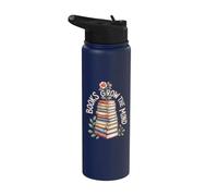 Books Grow The Mind Reading Lover Bookworm Stainless Steel Insulated Water Bottle