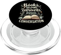 Books Helping Introverts Avoid Conversation Funny Introvert PopSockets PopGrip for MagSafe