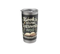 Books Helping Introverts Avoid Conversation Funny Introvert Stainless Steel Insulated Tumbler