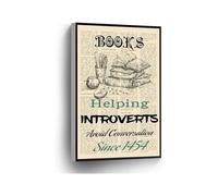 Books Helping Introverts Avoid Conversation Since 1454 Canvas Print Dictionary Wall Art Literary Gift for Home Office School Decor(Unframed,08x12inch(20x30cm))