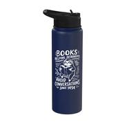 Books Helping Introverts Avoid Conversations Since 1454 Stainless Steel Insulated Water Bottle