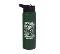 Books Helping Introverts Avoid Conversations Since 1454 Stainless Steel Insulated Water Bottle