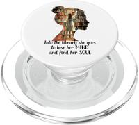 Books Into The Library She Goes Lose Her Mind Find Her Soul PopSockets PopGrip for MagSafe