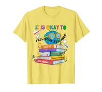 Books It's Okay To Be Kind - Yellow Mental Health Day Kids T-Shirt