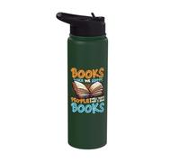 Books Make Me Happy Introvert Reading Stainless Steel Insulated Water Bottle