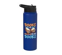 Books Make Me Happy Introvert Reading Stainless Steel Insulated Water Bottle