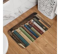 Books On The Bookshelf Doormat Welcome Door Mat Non-Slip Absorbent Bath Rug Soft Washable Floor Mat Modern Carpet for Stylish Kitchen Bedroom Bathroom Decor 16 X 24 Inch