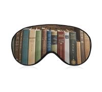 Books on The Bookshelf Sleep Mask Light Blocking Eye Cover Polyester Eye Mask with Elastic Strap Blindfold for Side Sleeper Sleeping Masks Face Hugging for Women Men Travel
