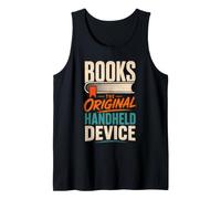 Books Original Handheld Device Reader Literacy Book Lover Tank Top