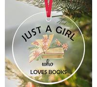 Books Ornaments for Christmas Tree Book Lovers Gifts Bookish Gift for Women Book Accessories for Women Bookworm Library Reading Ornament Christmas Thanksgiving Birthday Gift for Readers