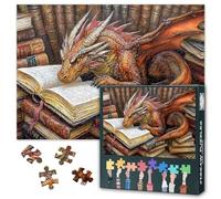 Books Puzzles for Adults 1000 Pieces, Fantasy Dragon Jigsaw Puzzles, Library Jigsaw Puzzle, Challenging Game Home Decor Birthday Party Gift Toy for Adults Kids Seniors 20X27 INCH