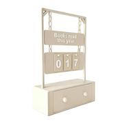 Books Read Counter - Aesthetic Display, Creative Wooden Counter Sign, Hangable Educational Decor, Motivational Book Progress Indicator for Library Bookshelf Home School Teacher