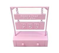 Books Read Counter - Decorative Book Display, Reading Goal Tracker for Monitoring, Hangable Counter Gear, Literacy Progress Kit with Slide-Action Tracking Beads, Visual Reading Tool for Displaying