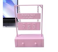 Books Read Counter - Decorative Reading Stand for Book Lovers, Hangable Display Sign with Number Tiles, Motivation Wall Decor, Classroom Accessory for Library, Study Room, Home, School