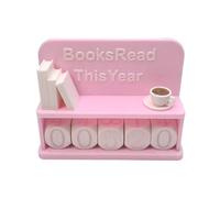 Books Read This Year - 3D Printed Books Read This Year Tracker,Reading Goal Display for Readers, Teachers, Writers & Library Lovers,Pratical Reading Challenge Bookshelf Decor,Reading Tracker (Pink)