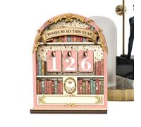 Books Read This Year Counter, 11x16cm Wooden Reading Challenge Tracker, Personalised Book Counter Tracker Sign, Book Lover Gift For Teachers, Librarians, Women, Readers