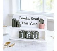 Books Read This Year Counter, 3D Printed Book Tracker for Reading Goal Display, Pratical Reading Challenge Bookshelf Counter Sign, Modern Books Read Tracker Sign Bookshelf Decor, for Readers Writers