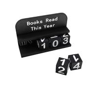 Books Read This Year Counter - 3D Printed Reading Tracker, Manual Number Cubes for Shelf Decor, Goal Progress Display for Book Lovers (black)