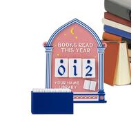 Books Read This Year Counter - 3D Printed Reading with Number Cards,Books Read Tracker Desk Sign | for Kids Readers Writers Teachers Students Home Office Library School