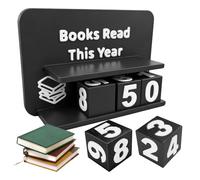 Books Read This Year Counter Book Counter Decorative Bookcase with 5 Digital Dice de Book Counter Gifts for Readers Writers Library Students and Families