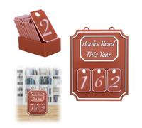 Books Read This Year Counter, Book Counter for Reading Challenge with 0-9 Number & Storage Case Reading Tracker Sign for Book Lovers Writers Literary Bookish Bookshelf Library Decor Accessories