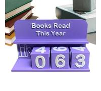 Books Read This Year Counter - Book Reading Tracker Sign for Shelf - Reading Challenge Display Number Sign for Shelf Students Teachers Readers Library Lovers Table Studio