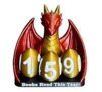 Books Read This Year Counter - Dragon Shape Reading Accessory | Decorative Reading Counter Sign | for Bookshelf Room Desk Nook Club Readers Teachers Women Bookworms Students Writers