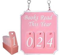 Books Read This Year Counter, Handmade Wooden Bookshelf Decor, Personalized Hanging Bookshelf Sign, Book Nook Decor, distinctive Gifts For Book Lovers, DIY Reading Signs, Perfect For Bookshelf Decor A