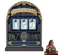Books Read This Year Counter, How Many Books Have I Read Counter, Reading Track Sign for Home Library Shelf & Table Bookshelf Decor, Book Lover Gifts for Readers, Teachers, Writers (# A)