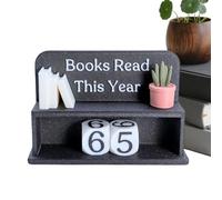 Books Read This Year Counter, Personalised Reading Progress Tracker Sign, Mini ABS Bookish Shelf Ornament, Annual Challenge Library Bookshelf, for Reader Teacher Writer and Library Lover