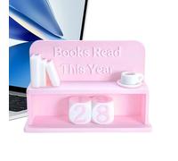 Books Read This Year Counter, Personalised Reading Progress Tracker Sign, Mini ABS Bookish Shelf Ornament, Annual Challenge Library Bookshelf, for Reader Teacher Writer and Library Lover