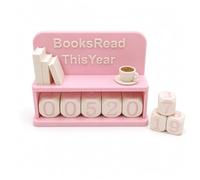 Books Read This Year Counter, PLA Material Book Tracker with Shelf and 5 Dice, Book Lover Gift for Readers, Teachers, Writers, Reading Accessories for Bookshelves Nook Desk Library Decor
