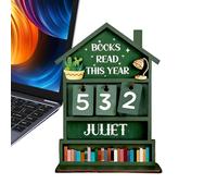 Books Read This Year Counter,Rustic Decorative Manual Wooden Read Tracker | Bookshelf Decor Reading Sign,for Shelf Desk Table Display Office Study Living Room