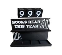 Books Read This Year Counter Sign - 13x4.5x8cm ABS | 3D Book Counter Sign | Digital Block Signs For Reading Goals Desk Bookshelf Display Home Library Classroom Dorm Office