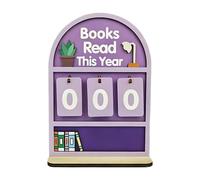 Books Read This Year Counter with Name/Text- Personalised Wooden Book Tracker with Custom Name/Goal, Motivational Display for Reading Challenges, Perfect Reading Gift (Purple)