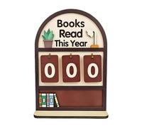 Books Read This Year Counter with Name/Text- Personalised Wooden Book Tracker with Custom Name/Goal, Motivational Display for Reading Challenges, Perfect Reading Gift (Brown)