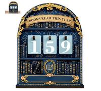 Books Read This Year Counter, Wooden Reading Challenge Counter Sign, Book Tracker for Reading Progress, Books Read This Year Sign, for Book Lovers, Readers, Writers, Libraries 17x15 Dimensions(Blue)