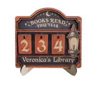 Books Read This Year, Decorative Reading Accessories Wooden Ornament, Reading Counter Sign, for Office Library Home Desk Nook Christmas Readers Teachers Women Bookworm Students Writers