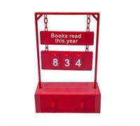 Books Read This Year Resin Hanging Book Counter With Reading Goal Display And Storage Box, 2026 Reading Challenge Gifts for Readers, Teachers, Writers, And Library Lovers (Red)