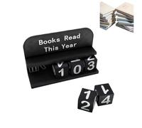 Books Read This Year Sign,Modern 3D Printed Books Read This Year Tracker & Counter,The Essential Book Shelf Decor Sign for Readers,Teachers,Writers,Fun Reading Challenge Progress Gift(Black)