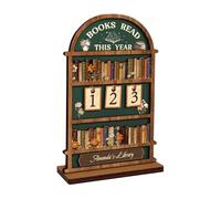 Books Read This Year Sign | Wooden Small Home Decor | Book Tracker for Reading Goal Display for Readers Teachers Librarians Students Book Lovers