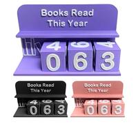 Books Read This Year Tracker - 3 Pack 3D Printed Book Counter, B-ook Counter Sign for Reading Goal Display, Number-Blocks Reading Challenge Up to 999Book, Bookshelf Decor for Readers Teachers Writers