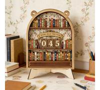 Books Read This Year Tracker | 3D Wooden Bookish Track Shelf Ornament | Bookworm Shelf Decor, Retro Art Bookcase Ornament, Reading Progress Tracker, for Readers, Teachers, Writers, and Library Lovers