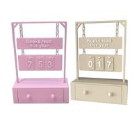 Books Read This Year Tracker, Displays Reading Progress, 10x5x13.75cm, Book Counter, Reading Goal Display and Storage Box, Encourages literacy, for Home Library, Classroom