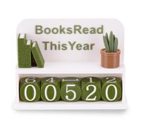 Books Read This Year Tracker Shelf, PLA Reading Counter with 5 Dices, Book Tracker for Home Library Desk Display, Reading Progress Indicator for Book Lovers and Students